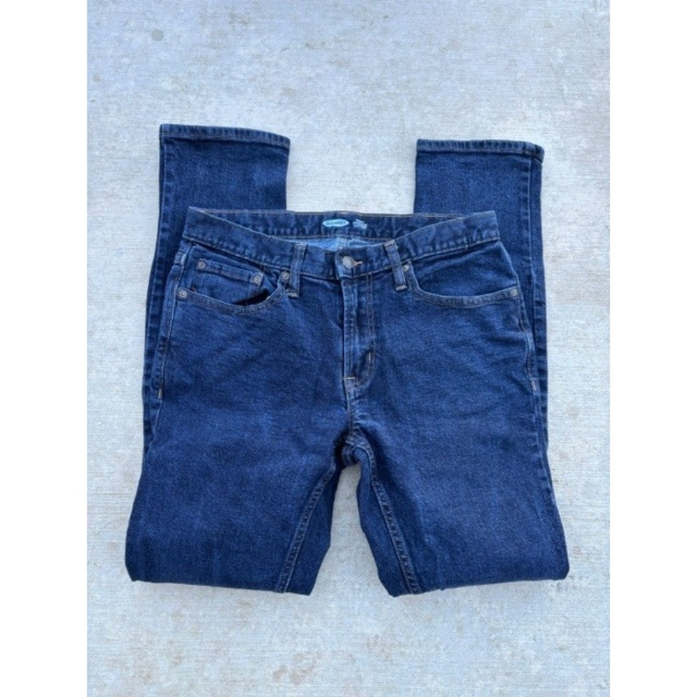 Old Navy Mens Dark Wash Straight Leg‎ Denim Jeans Blue 32x34